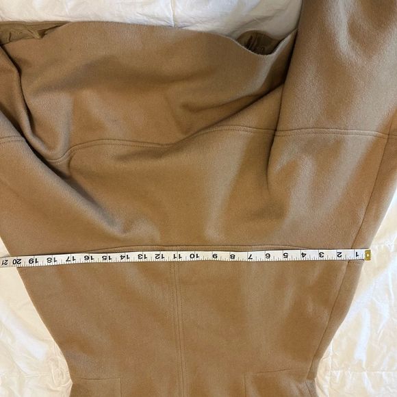 Hobbs London women's dress size 12 drop waist a line 100% wool camel brown color - Picture 15 of 15